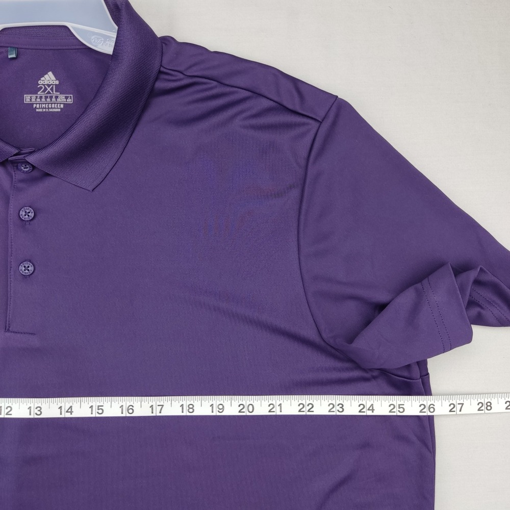 Adidas Polo Shirt Mens 2XL Purple Primegreen Golf Performance Short Sleeve - Picture 4 of 6